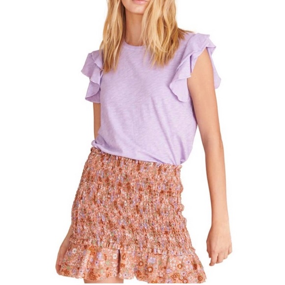 Veronica Beard Tops - Veronica Beard Akeela ruffled pima cotton short sleeve flutter t-shirt Size XS